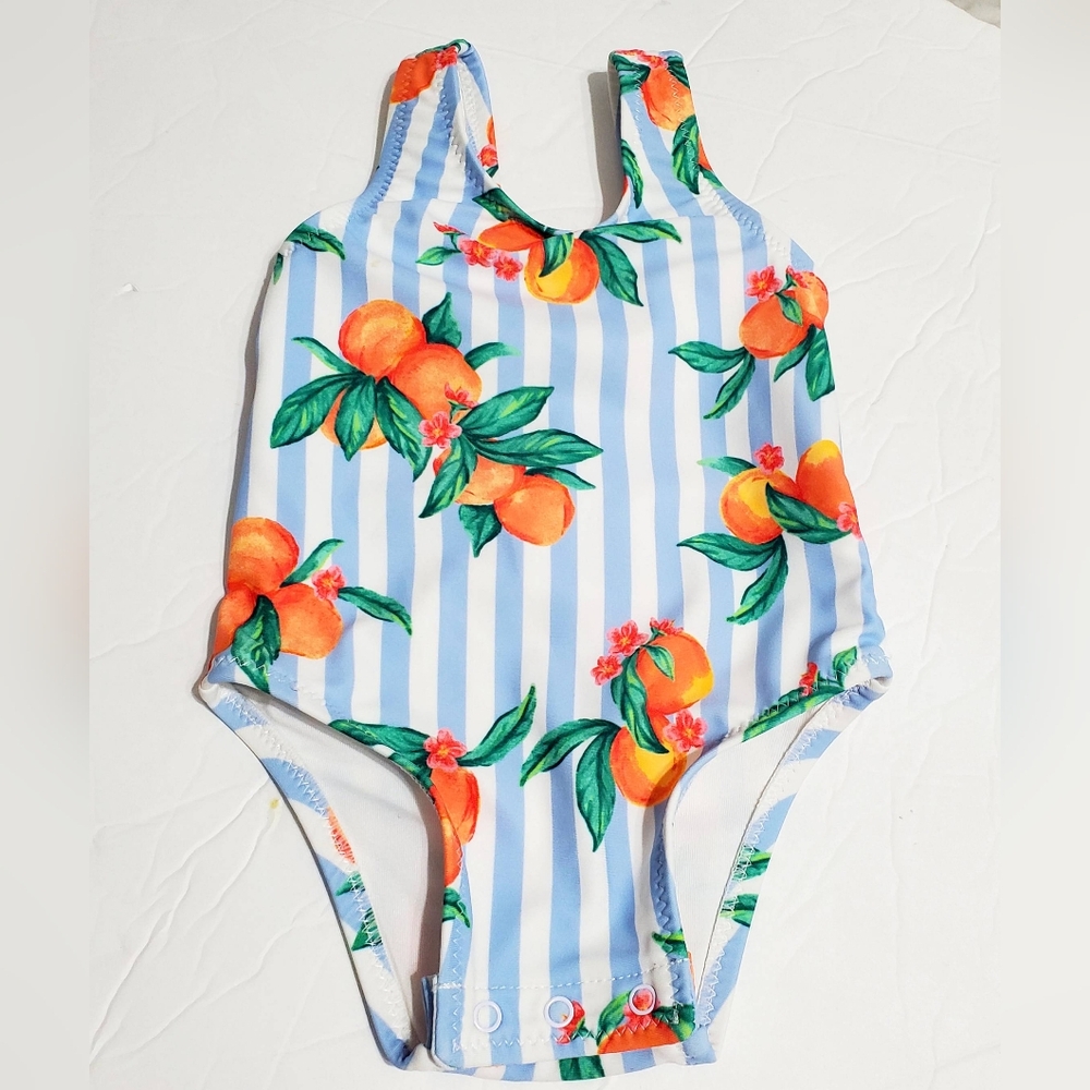 Old Navy Baby Printed Back Tie-Cutout One-Piece Swimsuit Size 3-6M